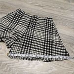 ZARA New  High Waist Shorts Bottom Plaid Print Black Cream Size Medium Photo 7
