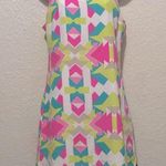 Britt Ryan Parade Silk Shift Dress Size XS Bright Abstract Photo 1