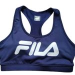 FILA  Sports Bra High Impact Blue Running Women Medium Logo Gym Crossfit Athlete Photo 0