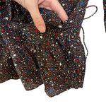 Madewell Silk Ruffle-Hem Wrap Top Size XXS Starry Night Black Red White Blue Photo 3