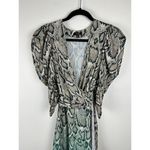 AFRM Ellis Ombre Snakeskin Print Wrap Maxi Dress XS Extra Small Party Cocktail Tan Photo 12