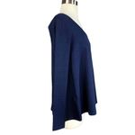 Susana Monaco  Jersey Blouse Long Sleeve V-Neck Top Midnight (Blue) Tunic XS NWT Photo 2