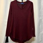 APT 9 Burgundy Red V Neck Oversized Sweater Small Photo 1