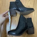 Kelsi Dagger Anthropologie  brooklyn eyelet leather black heeled ankle boots 7.5 Photo 9