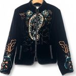 Harvé Benard Harve Benard | 12 | Black Velvet Embroidered Embellished Sequin Jacket Blazer Photo 0