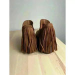 Faded Glory  Cognac Hula Fringe Boot Women’s Size 10 Casual Western Boho Photo 6