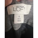 Ann Taylor  LOFT Ann Fit Herringbone Gray Wide Leg Wool Trouser Pants Size 8 Photo 8