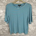525 America  Turquoise Striped Tee Photo 0