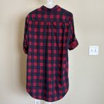 ATM Anthony Thomas Melillo Plaid Flannel Long Sleeve Shirt Dress Red Black Med Photo 5