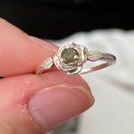 Moldavite Rose Ring Silver Photo 0
