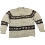 Handmade Alpaca Wool Sweater Artisan Hand Made in Bolivia Aztec Women's Size Medium VNeck Photo 1