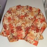 Coldwater Creek Jacket Fall Leaf Print Orange Tan Blazer Jacket NWOT S Small Photo 0