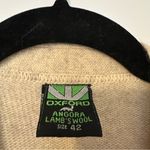 Vintage Oxford Angora Lambs Wool V Neck Button Cardigan Cream Size L Photo 2