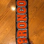 NFL Denver Broncos Team Apparel Scarf – Blue & Orange Knit Logo Fringe Photo 1