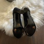 H WILLIAMS black leather sheer panel heels Size 5 Photo 7