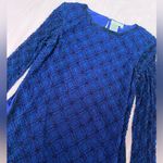 Papell Boutique Royal Blue Beaded Textured Blouse Size M Photo 4