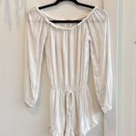 Brandy Melville John Galt White Gabriella Romper Off Shoulder OS Elastic Waist Photo 0