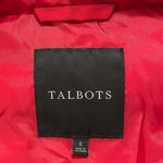 Talbots Red Puffer Sleeveless Zip Up Vest Small Duck Down Feathers Pockets Photo 6
