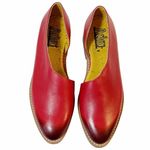 Adro Artisan Dover Flat Red Distressed Leather Side Cutout Slip On Size 7 NEW Photo 3