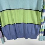 Zaket and Plover Sweater Womens Small Blue Green Patchwork‎ Art to Wear Pullover Photo 2