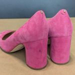 Sam Edelman Junie Hot Pink Block Heels Pumps Womens 8 Slip On Suede Leather Photo 4