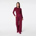 FIGS  Ribbed Longsleeve Underscrub in Deep Cranberry, Size Large Photo 1