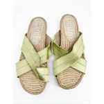 Pedro Garcia Jimba Green Satin Crisscross Espadrille Slide Sandals 41 Size 10 Photo 1