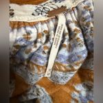 Free People  Paisley Puff Sleeve Swing Top M Boho Oversized Fit Hippie Hi Low Hem Photo 4