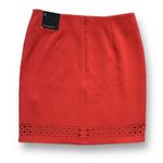 Banana Republic Factory Skirt Tailored Pencil Clay Red Geometric Cutout Office Size 4 Photo 2