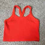 Athleta  Horizon Crop Tank Vibrant Orange Ribbed Top Photo 0