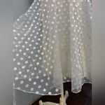 1950s Warren Petites Ivory Polka Dot Tulle Illusion Dress Tea Length Size 6 White Photo 2
