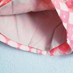 Loft  Neon Coral And Tan Embroidered Cotton Riviera Shorts Photo 3