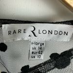Rare London  Womens Sheer Polka Dot Top Sz XL Bell Sleeves Black Mesh Photo 15