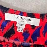 LK Bennett L.K. Bennett Women's Sarah Red Abstract Print 3/4 Sleeve Pencil Dress Size 2 Photo 6
