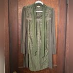 Anthropologie  Tiny Green Olive Isla Lace Embroidered tie dress size M Photo 2
