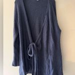Aerie  Cozy Sweater Knit True Wrap Tie Dress Dusty Blue Wool Alpaca Blend Photo 2