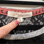 Rewind  Heather Gray Black Lace Long Sleeve Crewneck Top Neutral M Photo 12