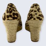 J. Crew Leopard Cheetah Spot Canvas Espadrille 3" Wedge Heel Pump F2027 7 Tan Photo 3