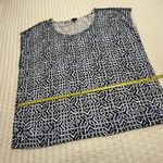 Talbots  3X Cap Sleeve Sweater Knit Top Shirt Blue White Geometric Cotton Blend Photo 2