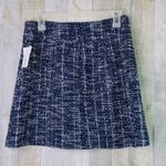 Maison Jules  Size 4 Blue/White/Silver Metallic Tweed Back Zip Lined Skirt Photo 1