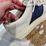 Tory Burch  Carter Glitter Sneaker Women's Size 7M Lace Up White Blue Photo 11