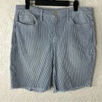 Seven 7 Striped Sunset Bermuda Raw Hem Denim Shorts Size 12 Photo 2