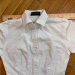 Donna Karan  White Button-Down Collared Bodysuit USA Paper Tag Vintage Sz 4 Photo 12