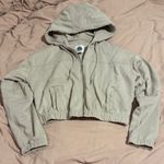 Women's Ashley Vintage Charm Tan Beige Cropped Hooded Utility Zip Up Medium Photo 0