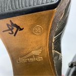 Dansko Delphina metallic bronze gold block heels peep toe women’s size 38 Photo 8