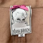 Yoana Baraschi Vintage Tan Linen Bohemian Floral lace Cut Out Blazer Jacket Size 10 Photo 5