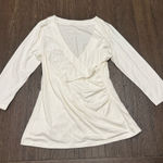 Soft Surroundings  ivory Cream wrap top Women's Top size medium no
Flaws Photo 0
