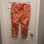 J.Crew City Fit Stretch Womens Size 14 Orange Paisley Print Crop Pants Photo 3