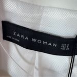 ZARA Open Front Relaxed Fit Blazer Ivory White Small Photo 8