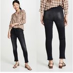 Nili Lotan High Waisted Skinny Black Jeans Basalt Wash Raw Frayed Hem Womens 26 Photo 1